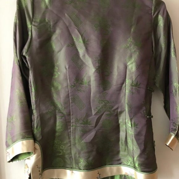 Green silk jacket - Picture 2 of 4